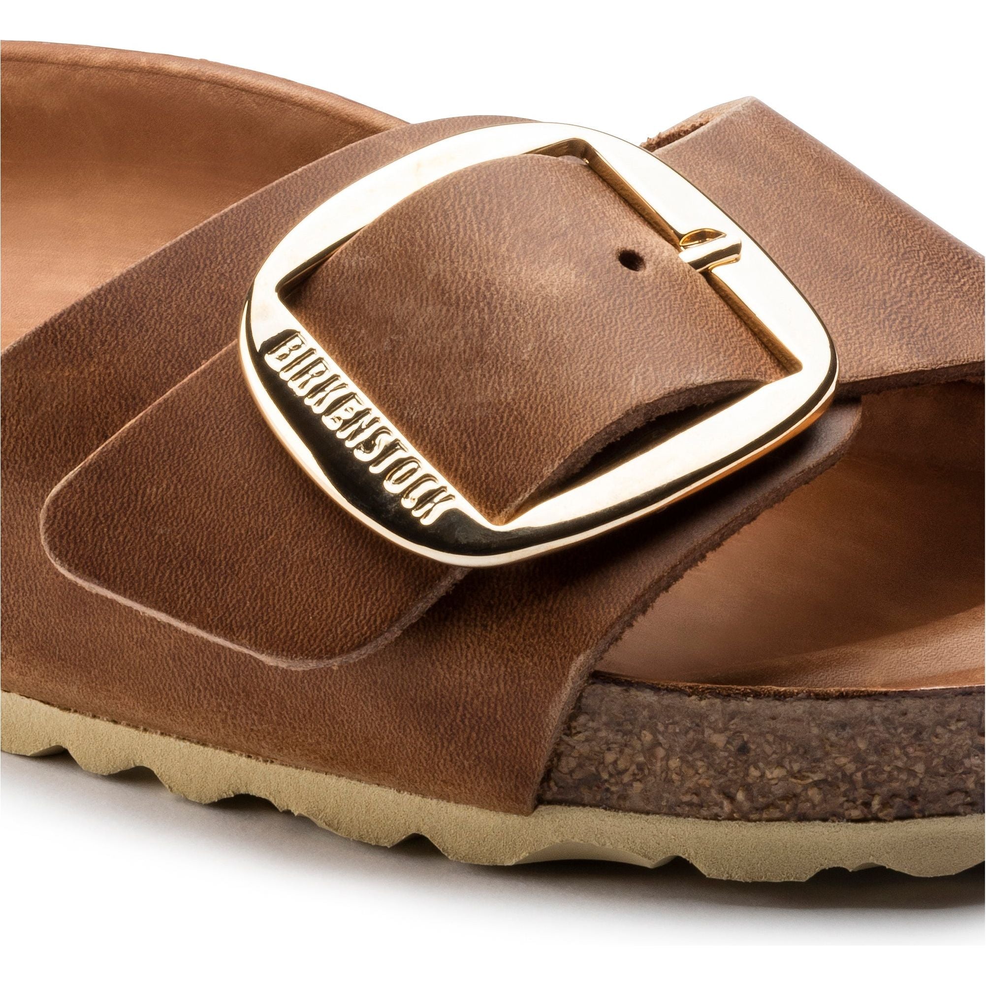 Birkenstock Madrid Big Buckle Oiled Leather in Cognac