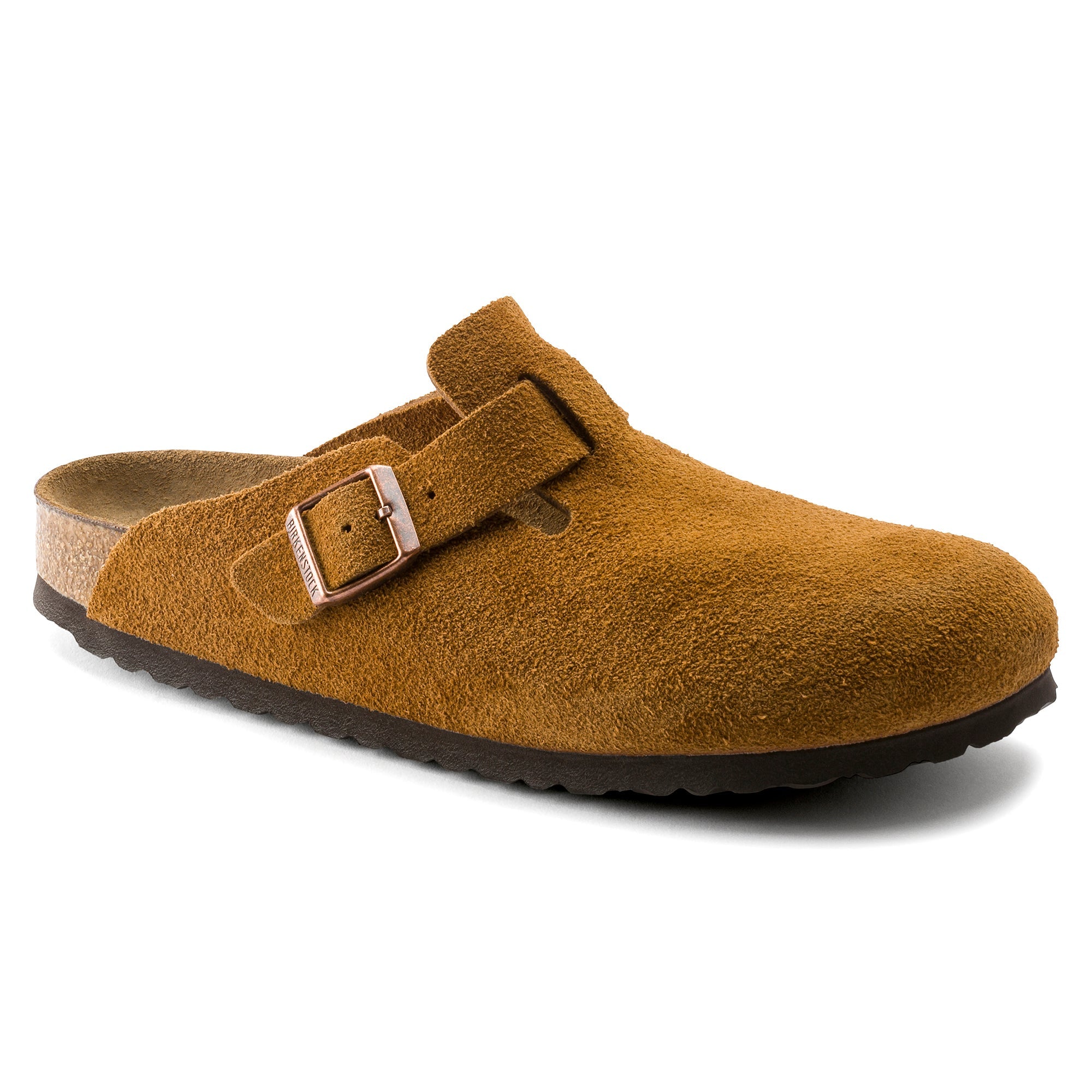 Birkenstock Boston Soft Footbed Suede Leather Clog in Mink