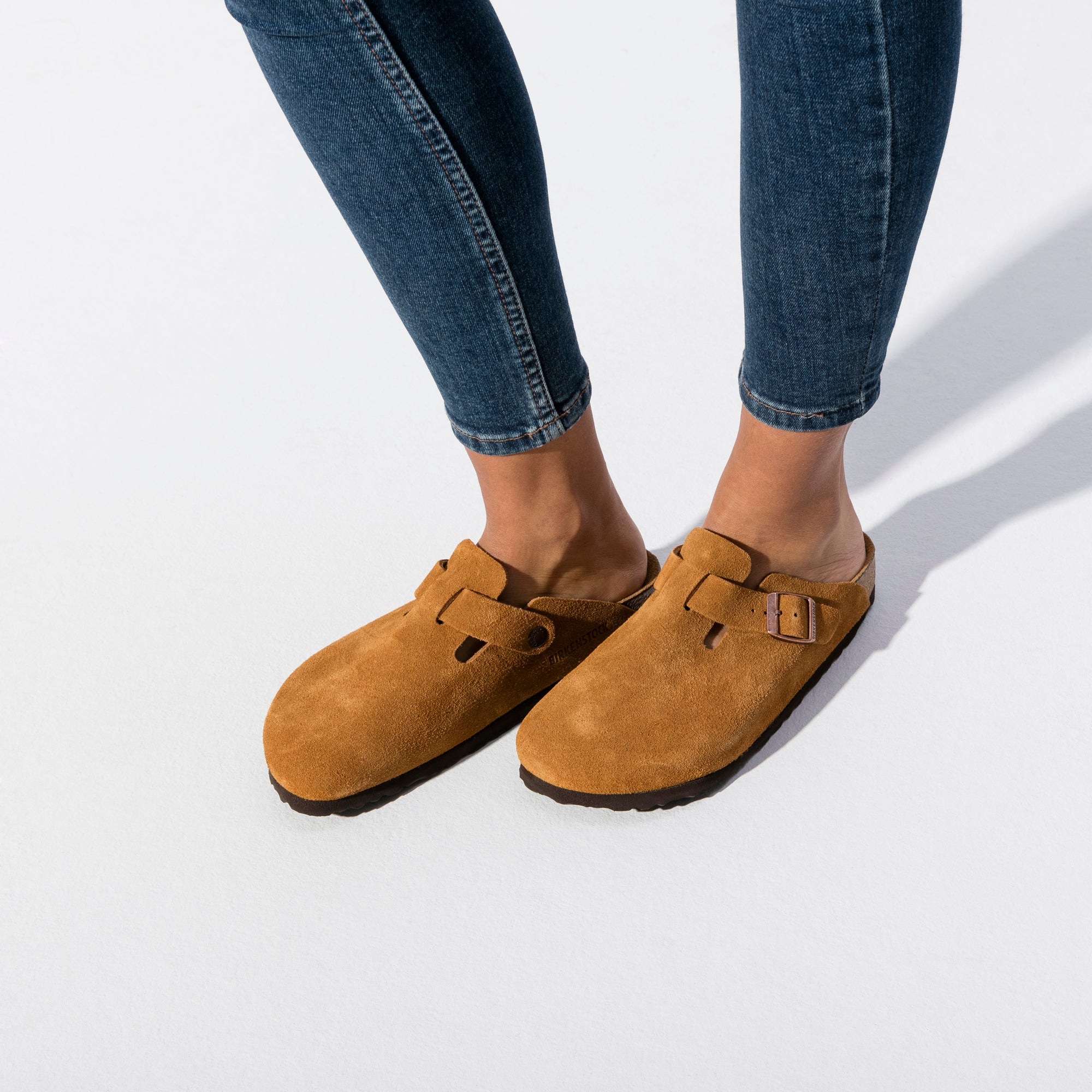 Birkenstock Boston Soft Footbed Suede Leather Clog in Mink
