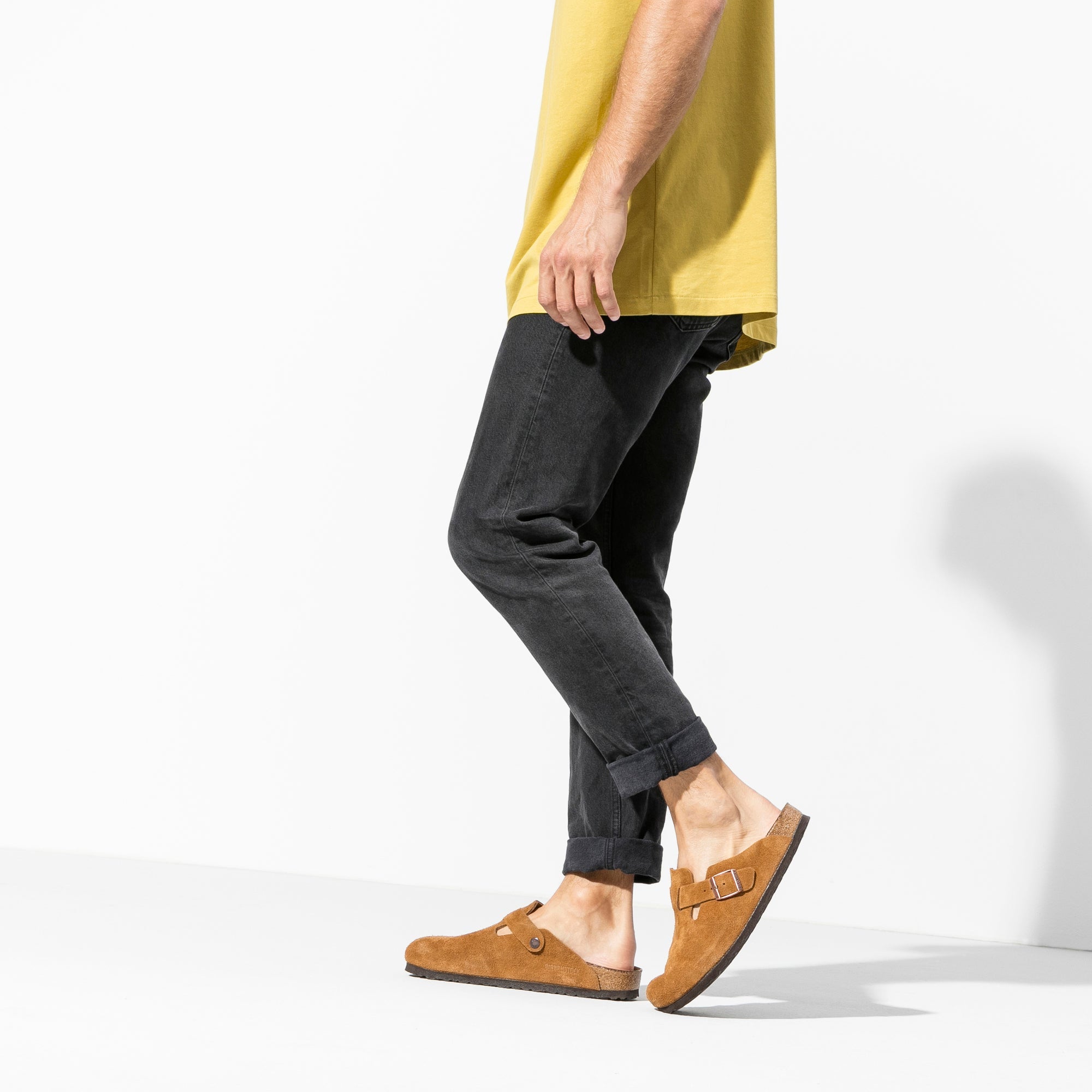 Birkenstock Boston Soft Footbed Suede Leather Clog in Mink
