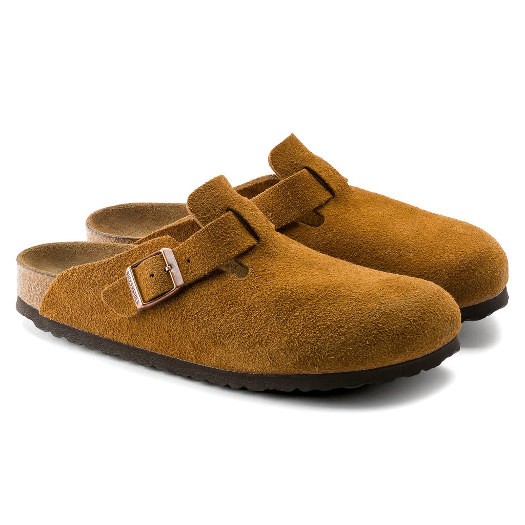 Birkenstock Boston Soft Footbed Suede Leather Clog in Mink