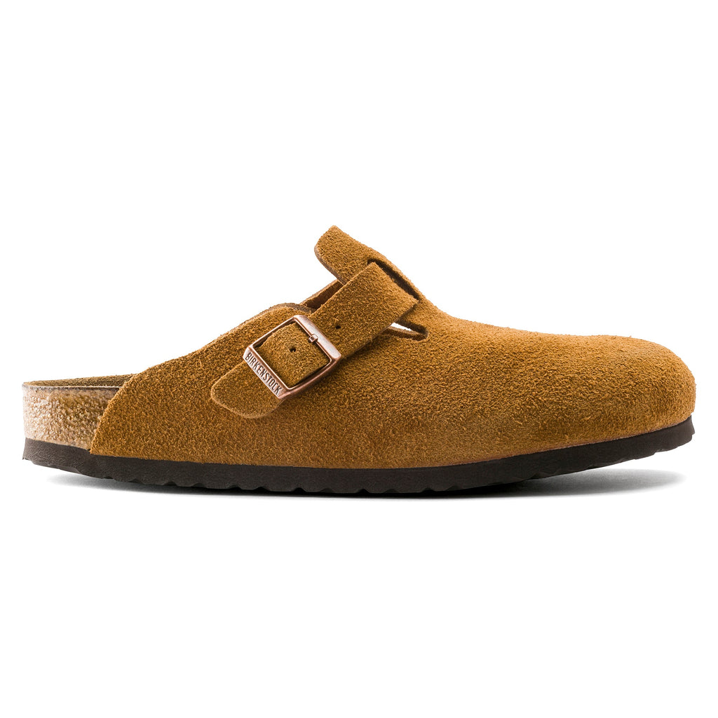 Birkenstock Boston Soft Footbed Suede Leather Clog in Mink