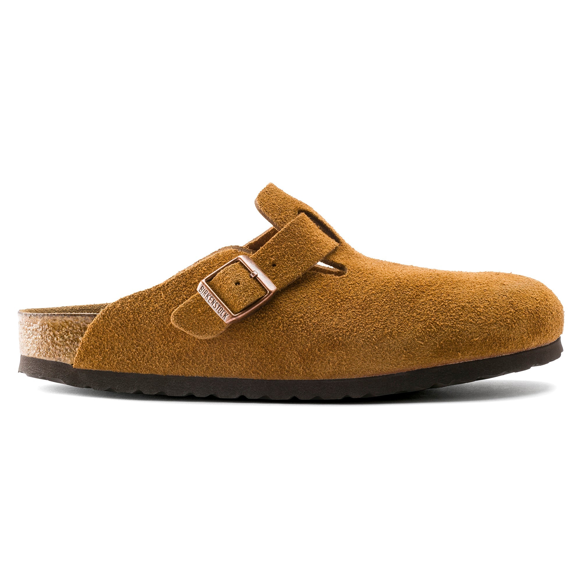 Birkenstock Boston Soft Footbed Suede Leather Clog in Mink