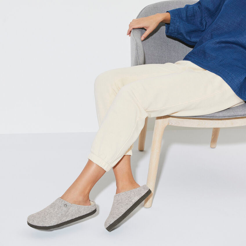 Birkenstock Zermatt Wool Felt Slipper in Light Gray