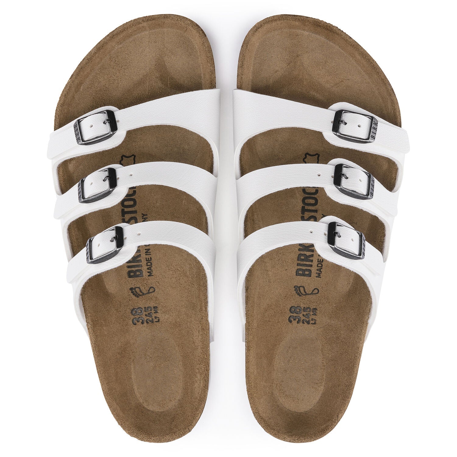 Birkenstock Women's Florida Birko-Flor Classic Footbed Sandal in White
