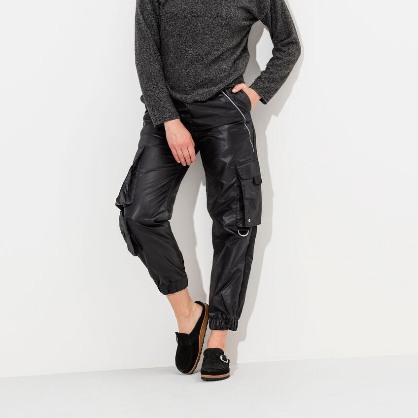 Birkenstock Buckley Suede Leather Clog in Black