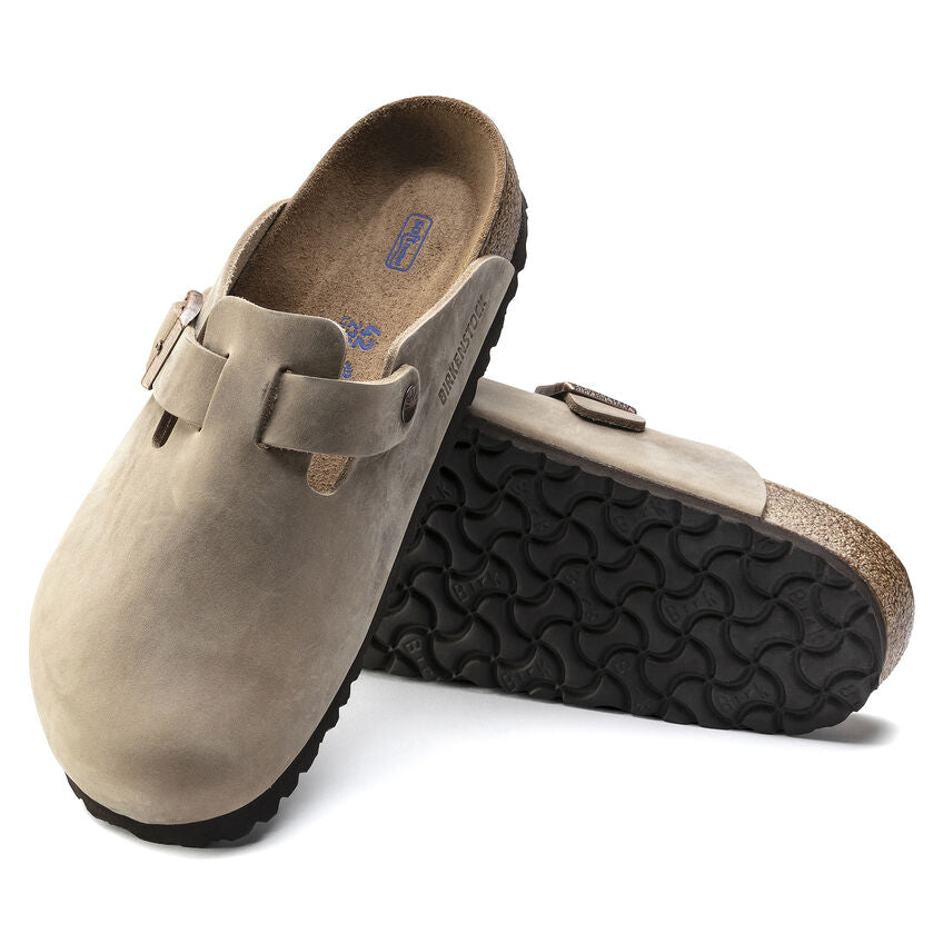 Birkenstock Boston Oiled Leather Soft Footbed Clog in Tabacco Brown
