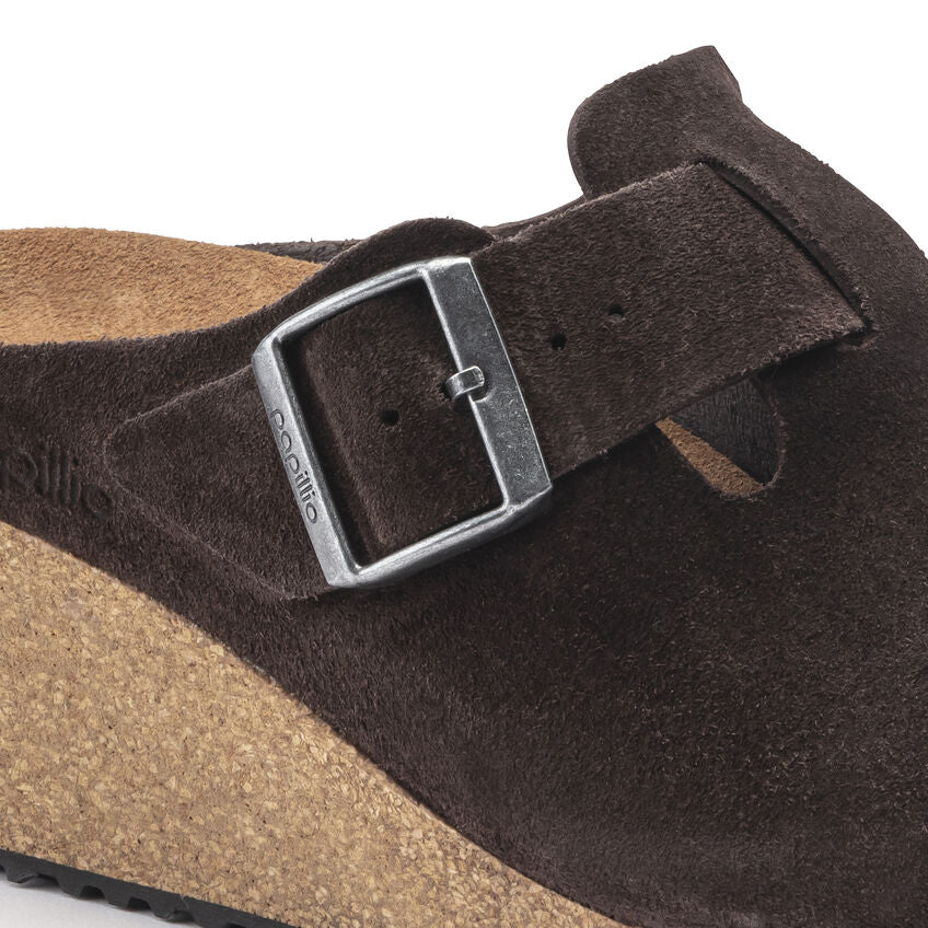 Birkenstock Fanny Suede Leather Clog in Roast