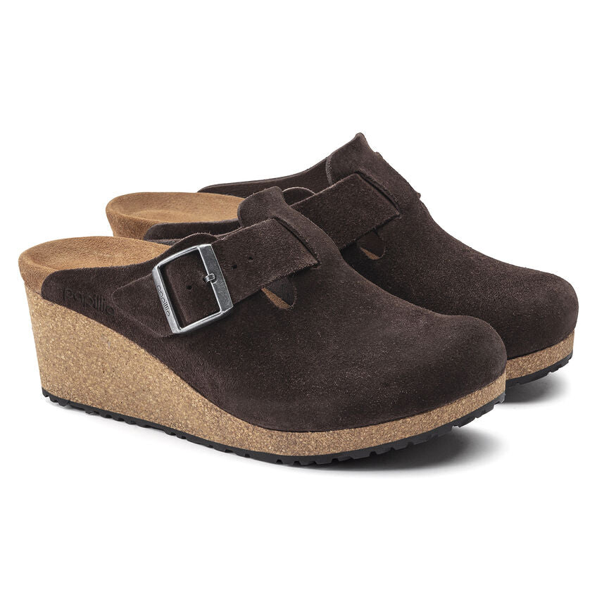 Birkenstock Fanny Suede Leather Clog in Roast