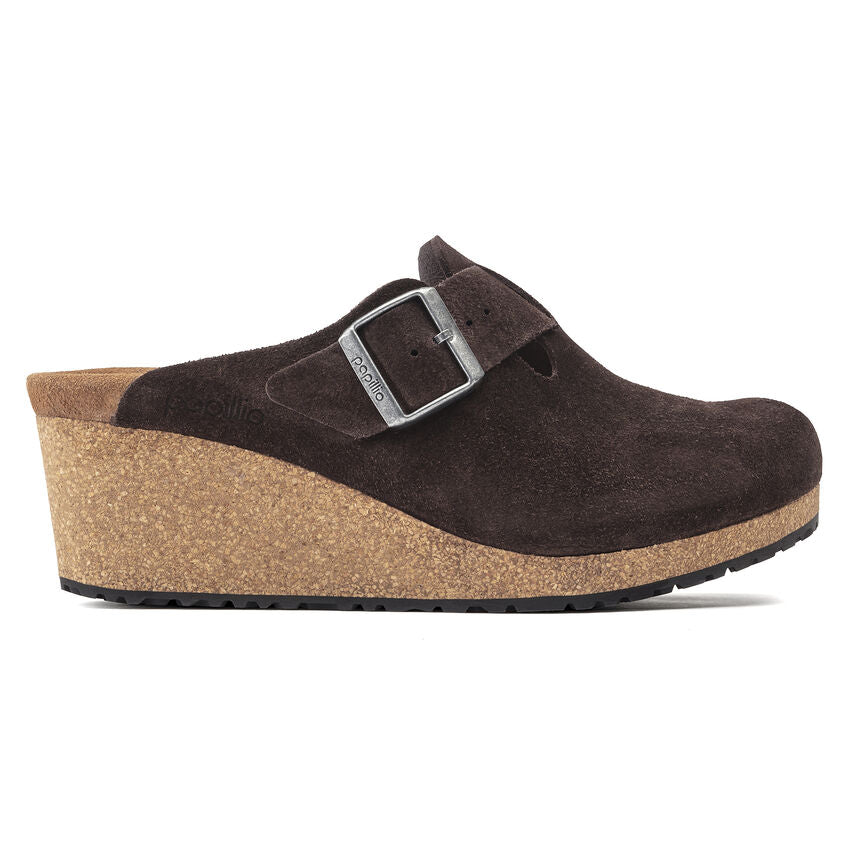 Birkenstock Fanny Suede Leather Clog in Roast