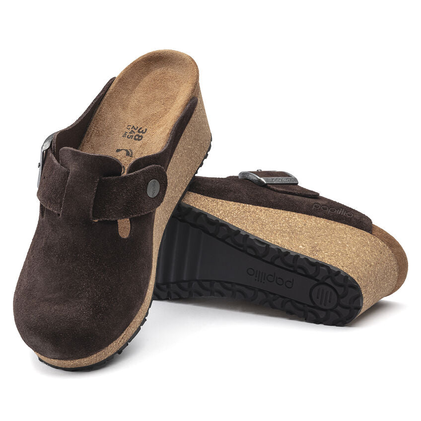 Birkenstock Fanny Suede Leather Clog in Roast
