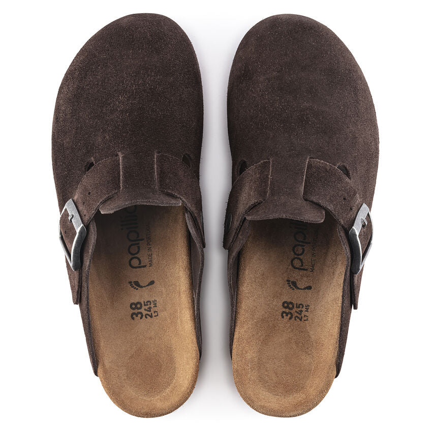 Birkenstock Fanny Suede Leather Clog in Roast