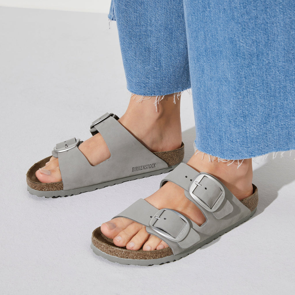 Birkenstock Arizona Big Buckle Nubuck Leather in Dove Gray