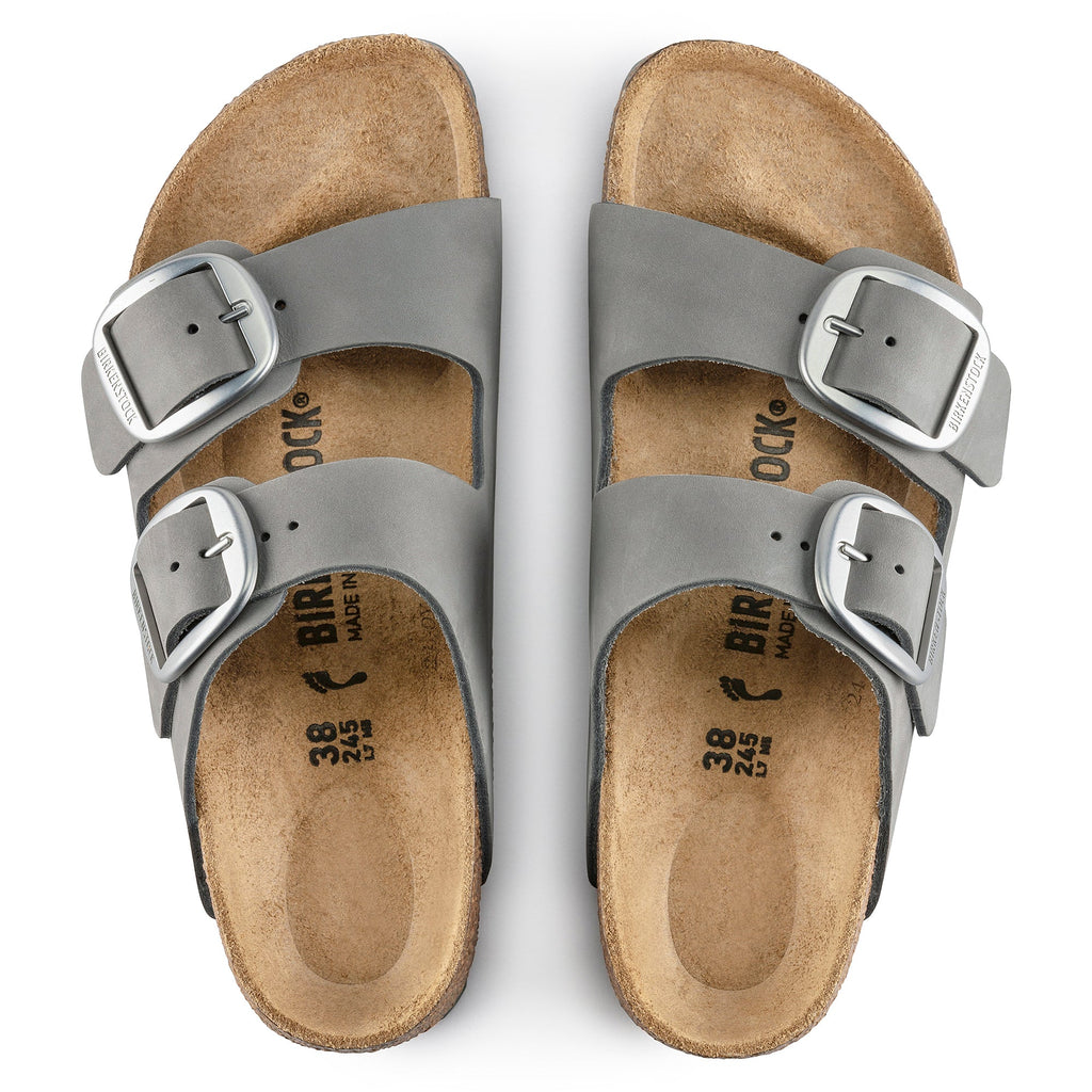 Birkenstock Arizona Big Buckle Nubuck Leather in Dove Gray