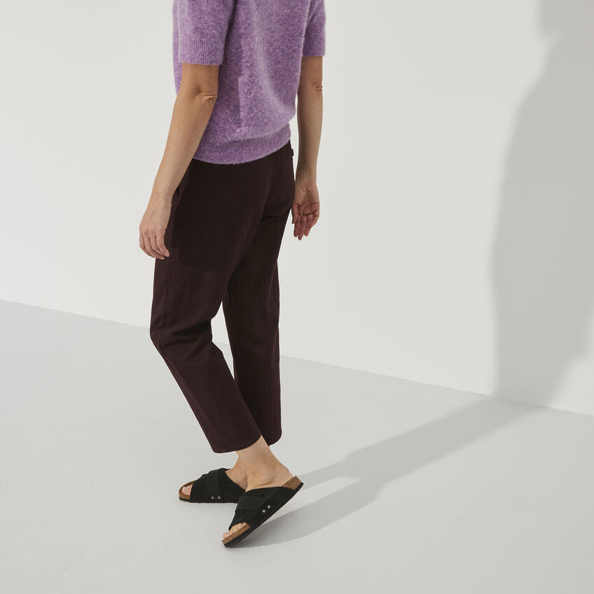 Birkenstock Kyoto Nubuck Leather Suede Leather Sandal in Black