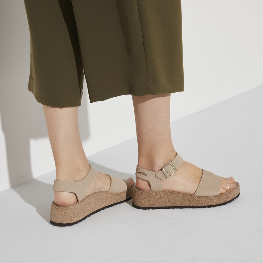Birkenstock Glenda Nubuck Leather in Sandcastle