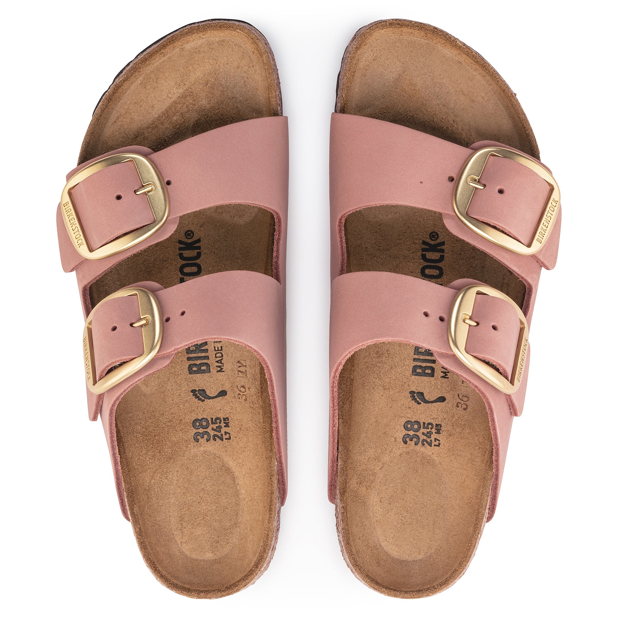 Birkenstock Arizona Big Buckle Nubuck Leather in Old Rose 37EU