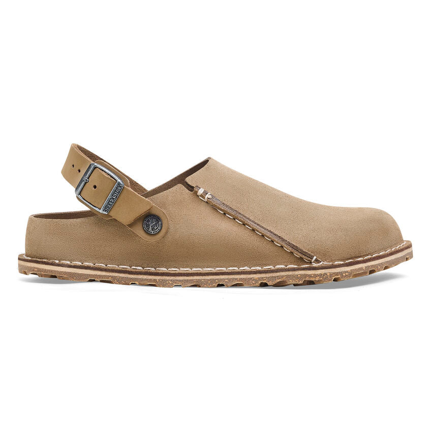 Birkenstock Men's Lutry Premium Suede Leather in Gray Taupe