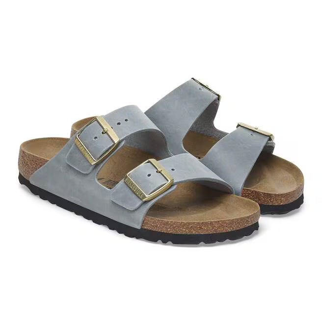Birkenstock Arizona  Oiled Leather in Basalt Gray