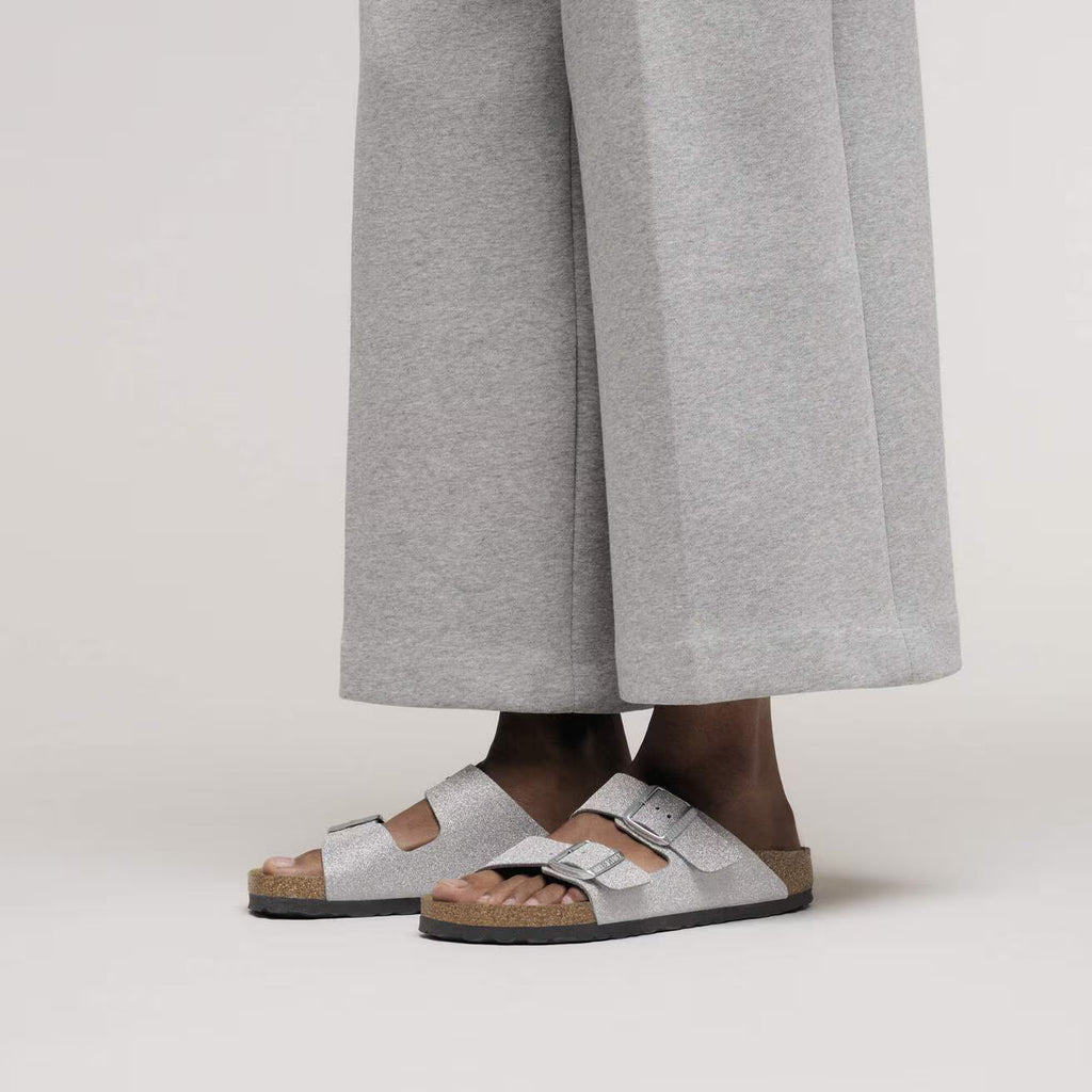 Birkenstock Arizona  Synthetics in Shiny Glitter Silver