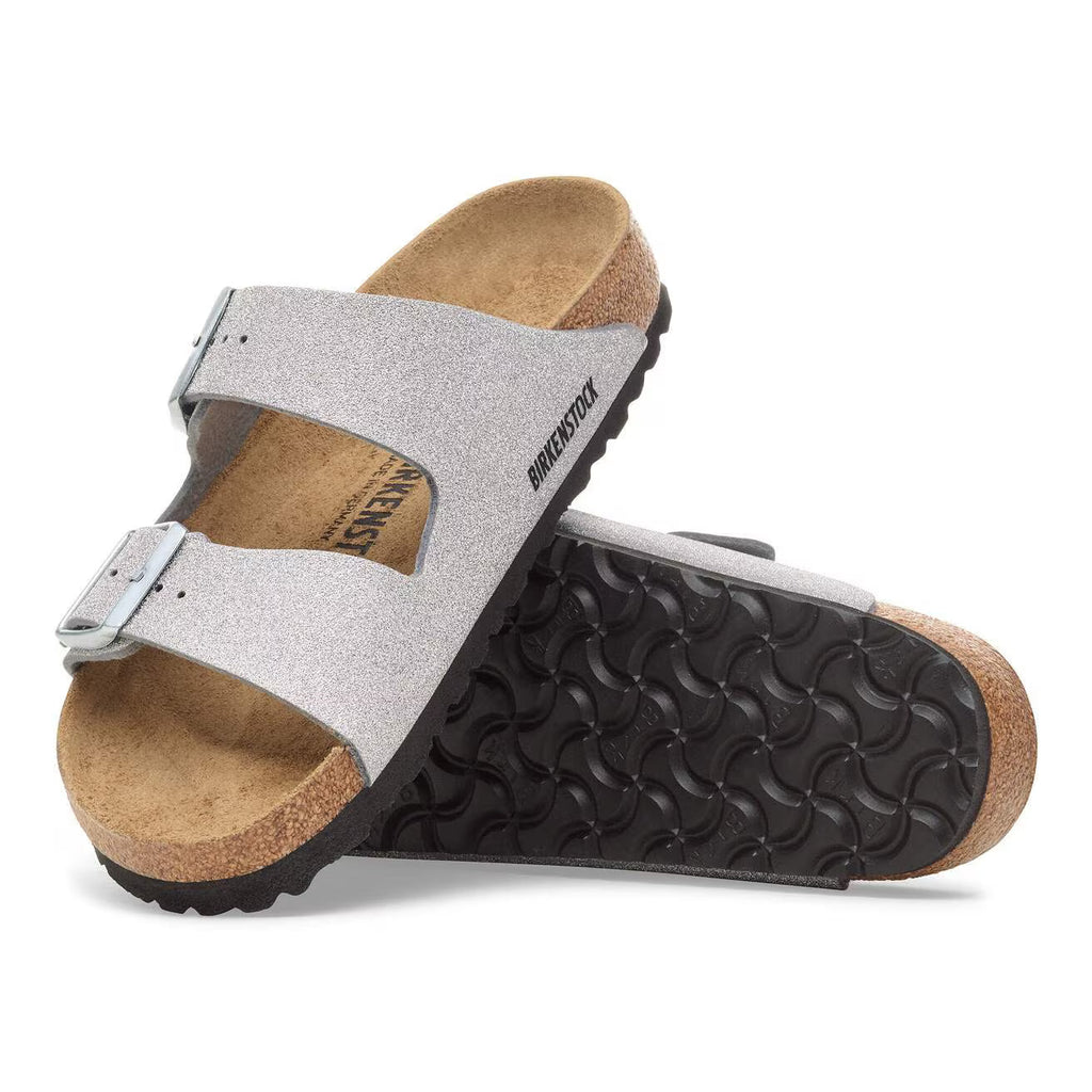 Birkenstock Arizona  Synthetics in Shiny Glitter Silver