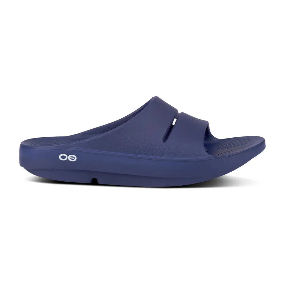 OOFOS Unisex Ooahh Slide Sandals in Navy