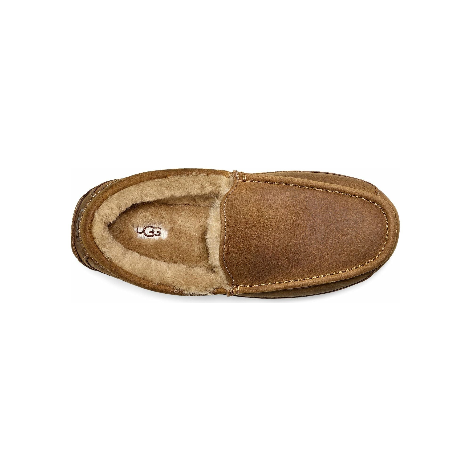 UGG Men's Ascot Leather Slipper in Tan
