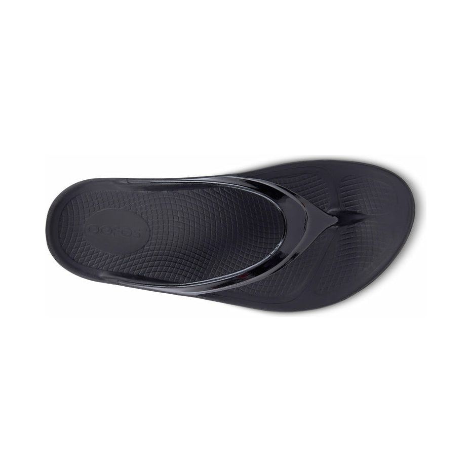 OOFOS Women's OOlala Thong Sandal in Black