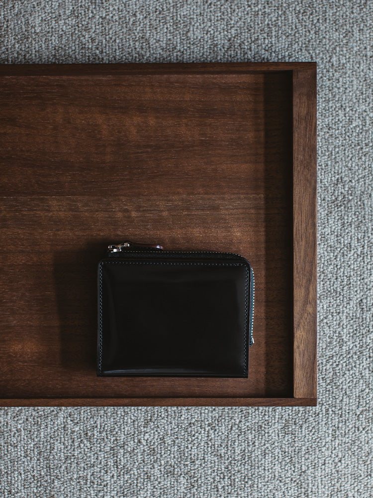 CORDOVAN R.C. L zip bi-fold wallet