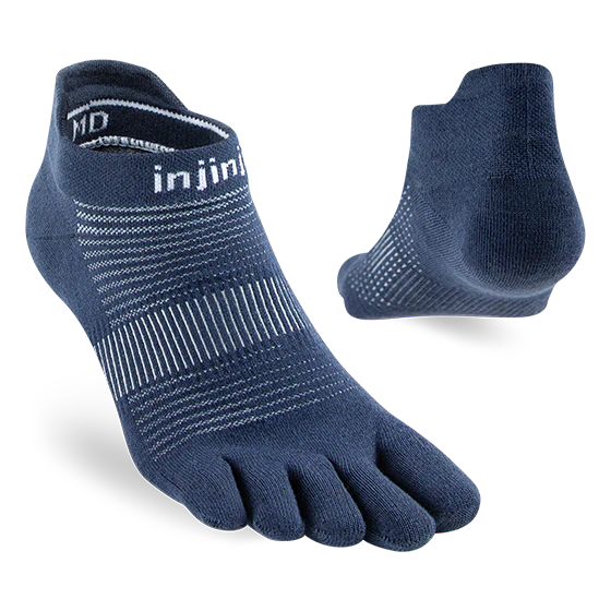 Injinji Men's Performance Run No Show Ultra Thin Sock in Navy