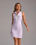Sleeveless Chic Zip Dress Purple Heather