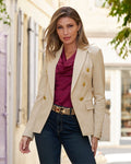 Modern Double-Breasted Blazer Pearl