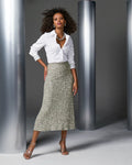 Sequin Midi Skirt Silver Ice