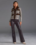 Monterey Faux Leather Five Pocket Bootcut Pant Chocolate