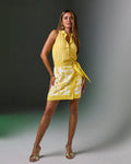 Scroll Print Linen Pull-On Wrap Skort Regal Tiles