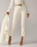 Newport Modern Slim Straight Side Slit Trouser Pant Ivory