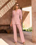 Beyond Travel Tunic Coordinate Set Bridal Rose