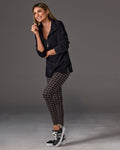 High Waisted Printed Sport Legging Graphite Houndstooth
