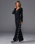 Snowflake Embellished Lounge Set Proper Black