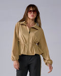 Drawstring Windbreaker Jacket Sesame