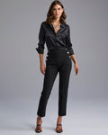 Ultimate Ponte Cropped Pant with Button Detail Black