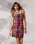 Placed Print Zip Front Dress Primrose Paisley