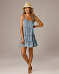 Tiered Denim Dress Medium Wash
