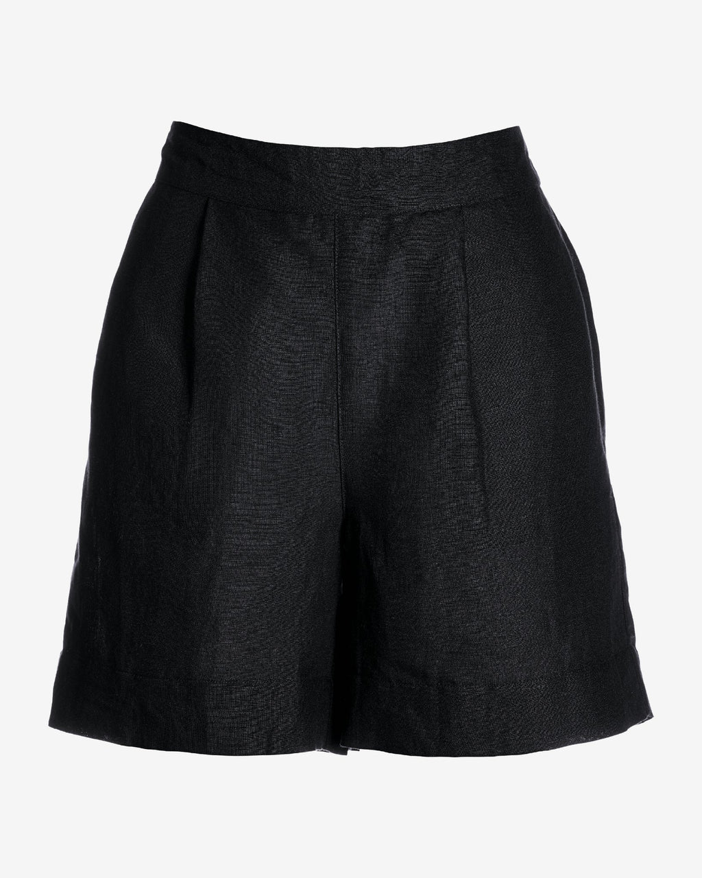 Effortless Pull-On Linen Short Black