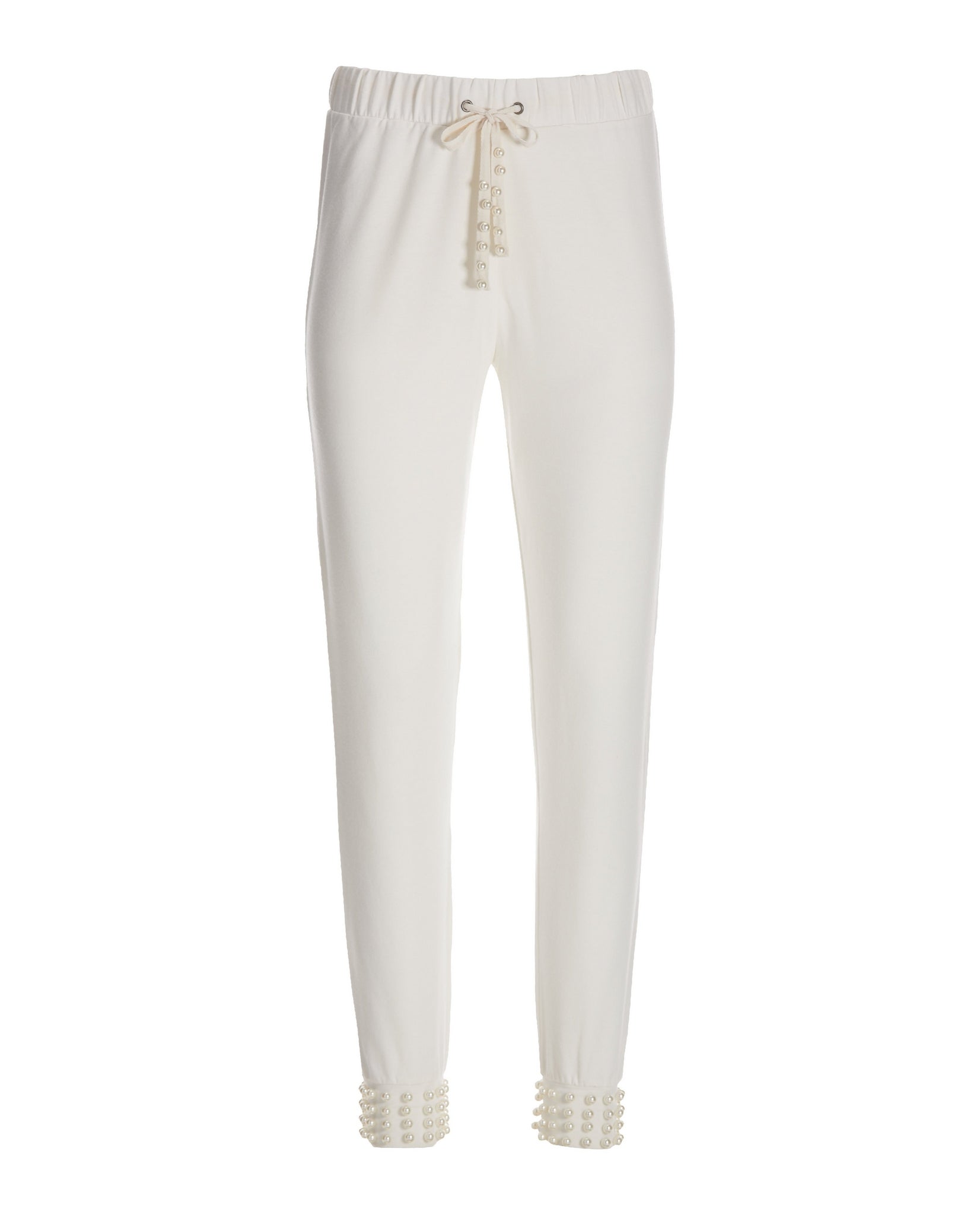 French Terry Pearl Jogger White