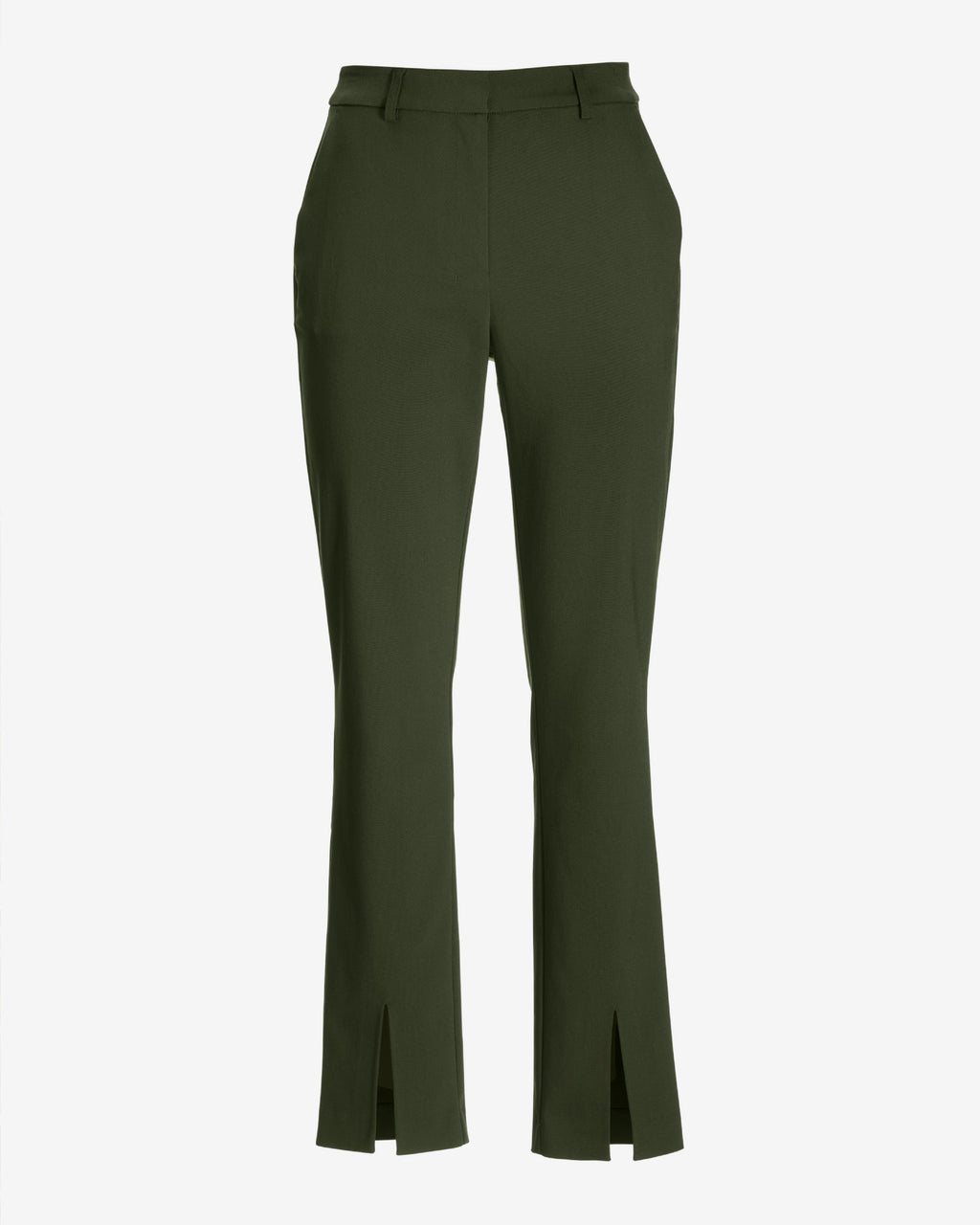 Newport Modern Slim Straight Leg Slit Front Trouser Pant Olive Night