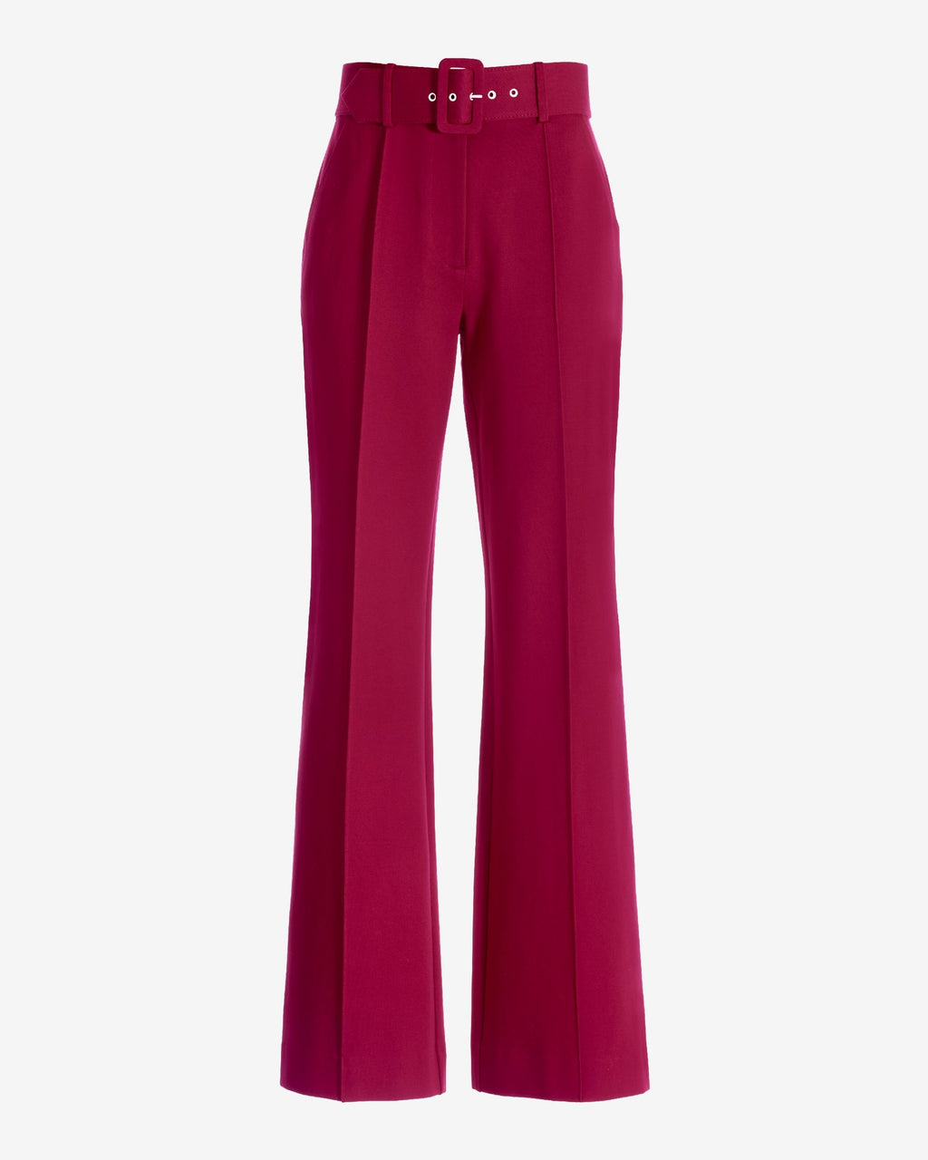 Malibu Belted Ponte High Waist Wide Leg Trouser Pant Rumba Red
