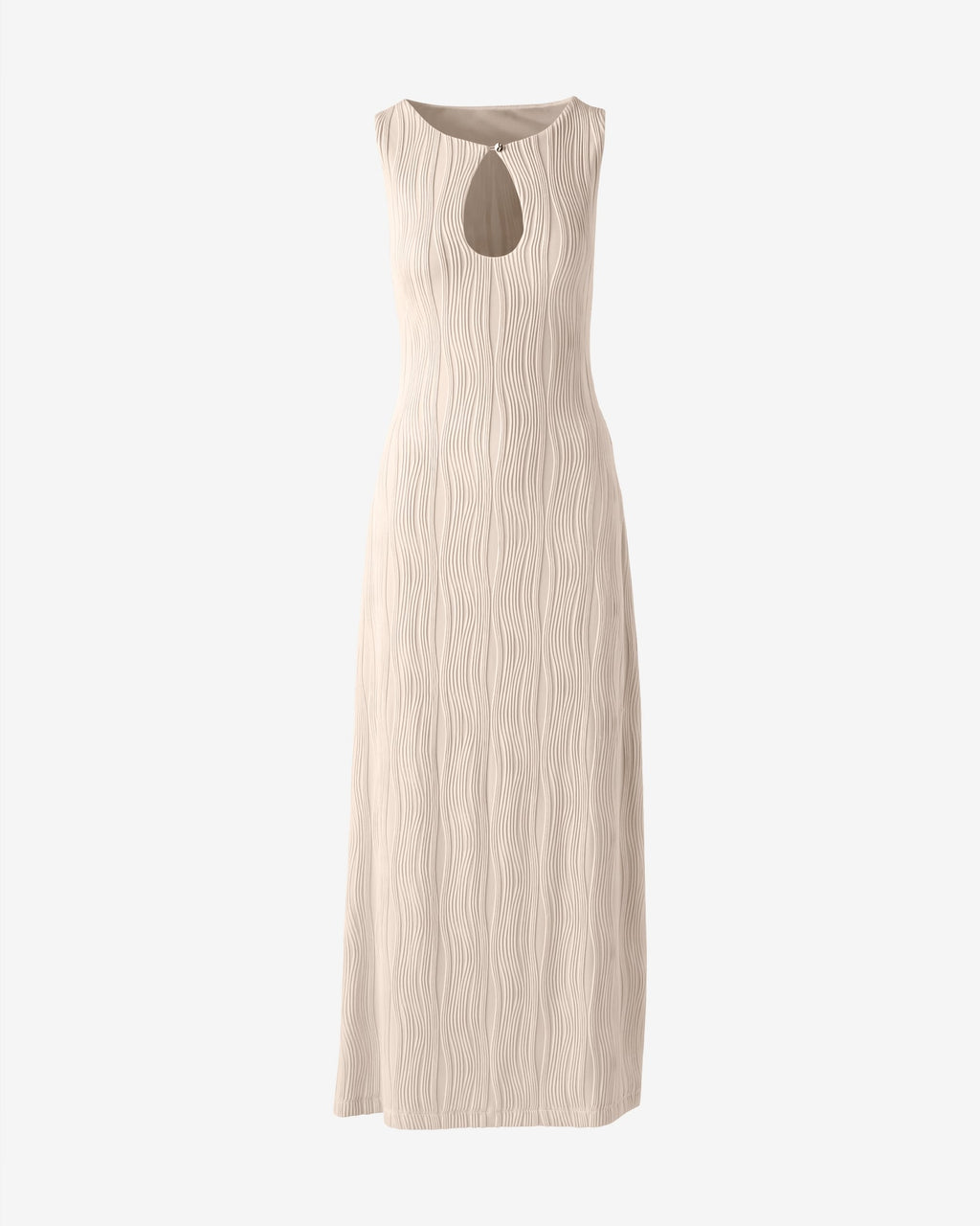 Textured Knit Novelty Keyhole Maxi Dress White Swan