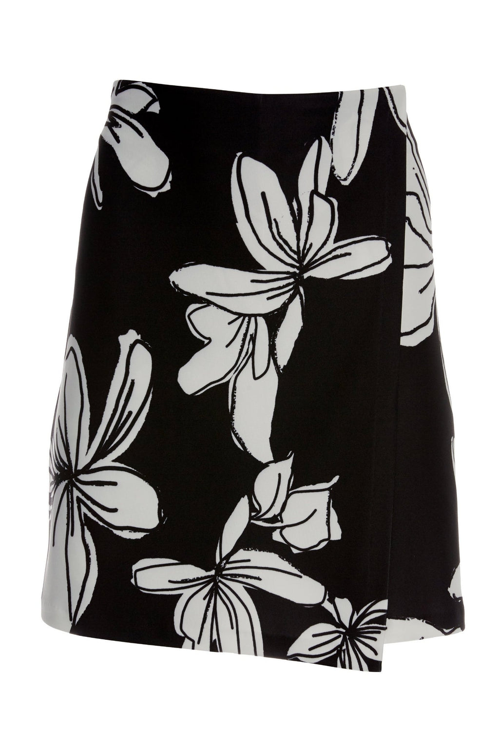 Beyond Travel Hibiscus Floral Classic Skort Jet Black Ivory Coast