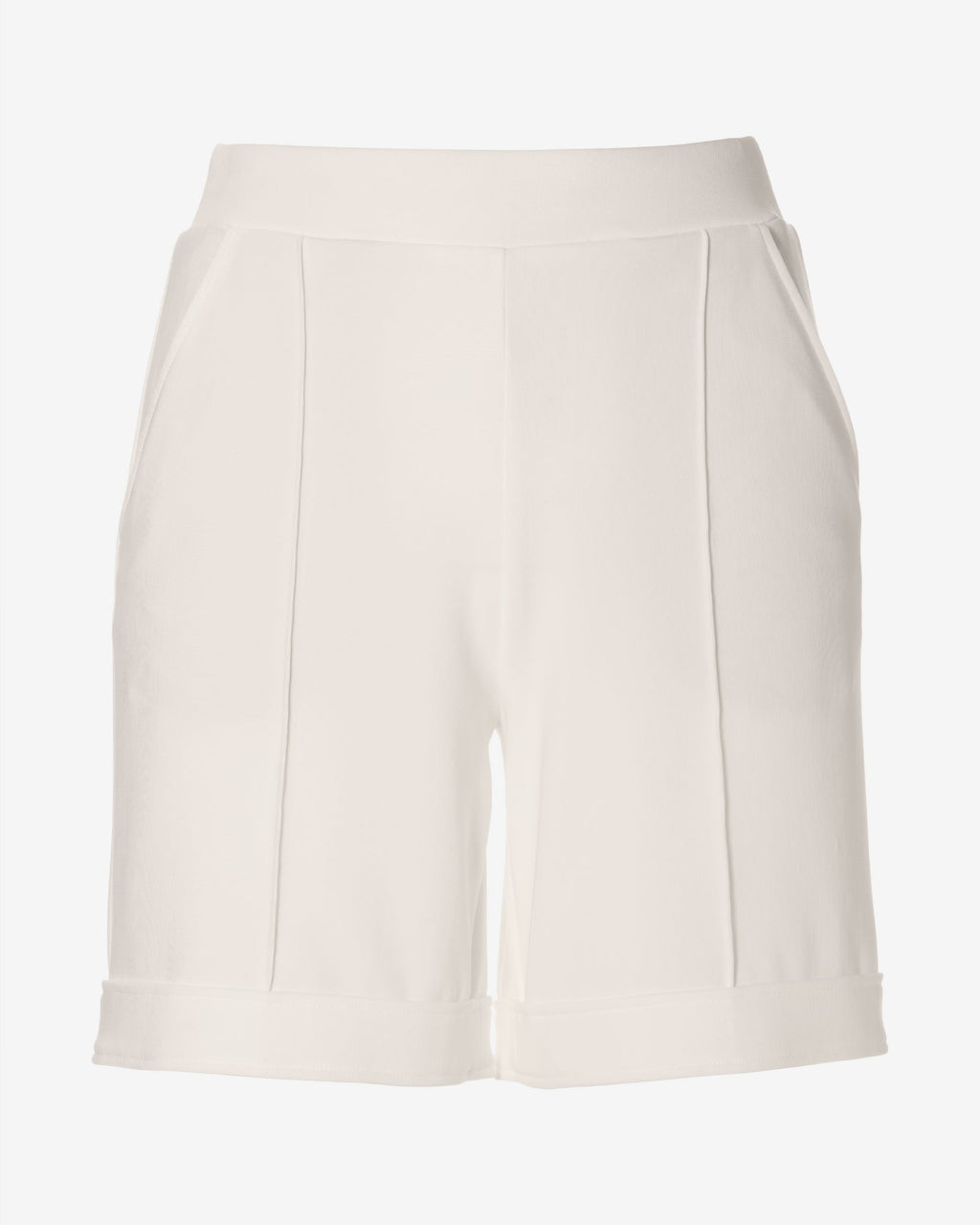 Beyond Travel 7 Inch Cuffed Trouser Shorts Ivory Coast